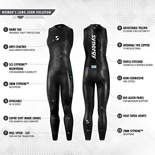 3/2mm Sleeveless Triathlon Wetsuit for Open Water Swimming