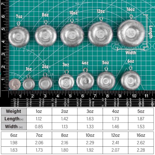 1oz Coin Sinkers Disc Weights for Catfishing - 5 Pack