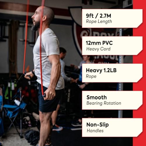 Weighted Jump Rope for MMA Training - 1.2 lbs, 8 ft Red