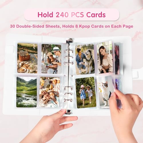 A5 Kpop Photocard Binder with 240 Card Slots and Magnetic Closure