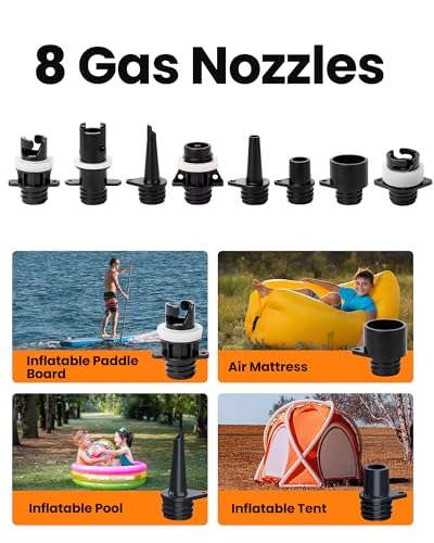 Electric Paddle Board Pump - 88.8Wh Rechargeable SUP Inflator with Auto-Off & Digital Display