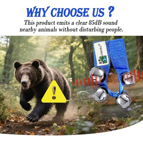 Outdoor Bear Bells for Hiking Safety - Blue Bear Deterrent