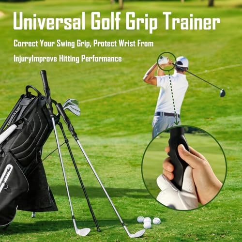 LFMUFNO 1pcs Black Golf Grip Trainer Aid for Swing Posture Correction