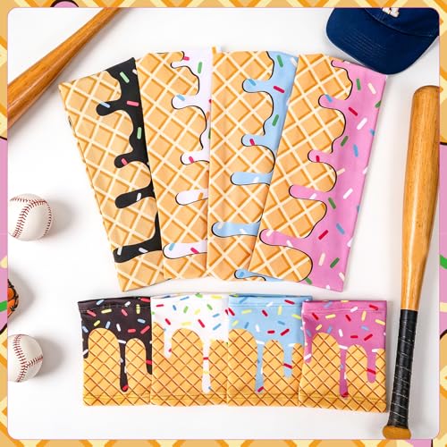 Ice Cream Sports Headbands & Wristbands Set - Multicolor, 4 Pack