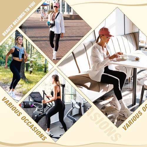 High Waisted Yoga Leggings for Women - Full Length, Black, S-M