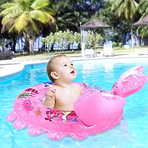Baby Swimming Float - Inflatable Pink Crab Swim Ring for Ages 8-48 Months