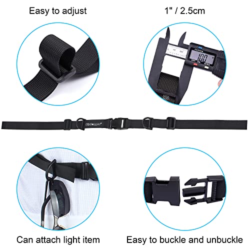 Heavy Duty Backpack Chest Strap with Quick Release Buckle - Black
