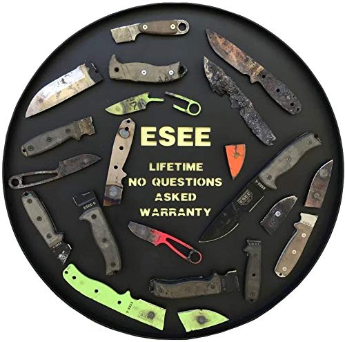 ESEE Knives Izula Fixed Blade Knife w/Survival Kit, Sheath & Clip Plate (Black)