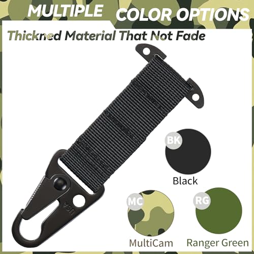 Tactical MOLLE Belt Clip with Metal Hook - Black