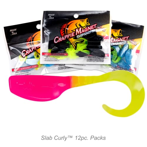 12-Piece Curly Tail Jig Pack - Pink/Chartreuse