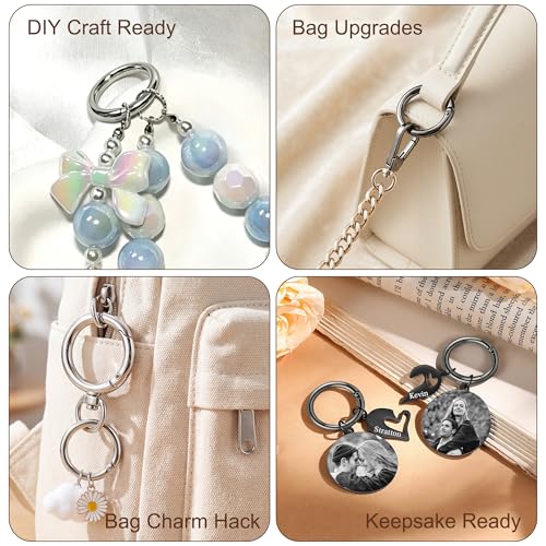 16PCS Round Carabiner Clips Set - Keyrings for DIY & Organizing