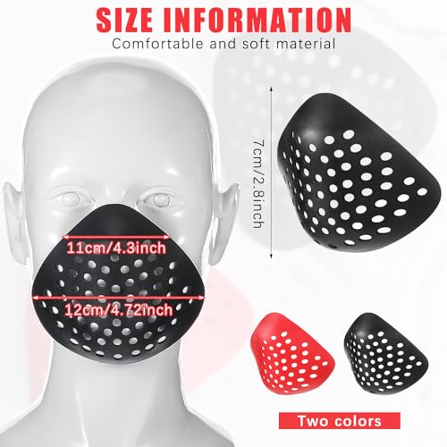 3D Silicone Face Shell Mask Bracket for Cosplay - Red & Black