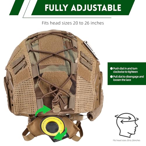 Tactical Helmet with Headset and Cover - Adjustable 4-in-1 Gear