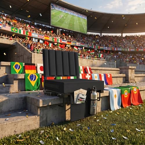 Portable Stadium Seat with Back Support - Black