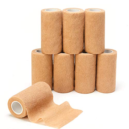 Self-Adhesive Cohesive Bandage Tape 4 Inch 12 Rolls – Medical Wrap for Humans & Pets