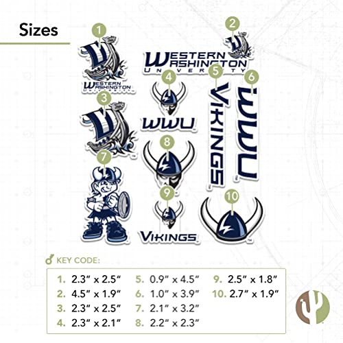 Western Washington Vikings Sticker Decal - 8.5 x 11 Inches Vinyl Sports Fan Gift