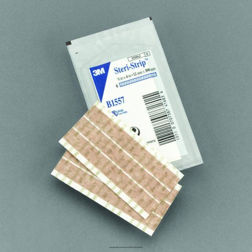 Skin Closure Strips - 1/2" x 4" Nonwoven Material, 6 Strips