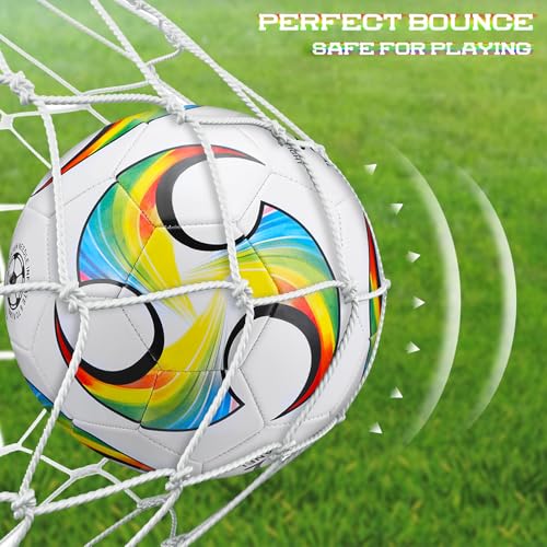 Deekin Bulk Soccer Balls Size 4 with Pump & Needle - 6 Pack for Kids & Teens