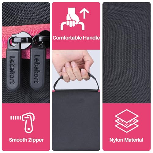 Storage Case Compatible with Walkers Razor Slim/Howard Leight Honeywell Impact Sport/PROHEAR 066 030 Electronic Shooting Earmuffs Hearing Protection Muffs (Black + Pink Case)