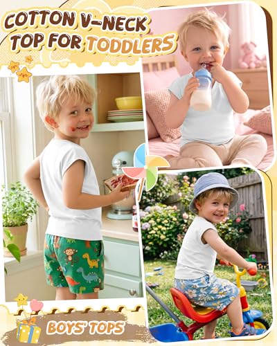 Cotton Athletic Tank Top for Toddler Boys - 5T / White