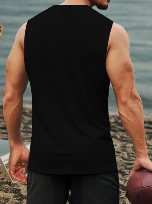 Indoner Mens Patriotic Tank Tops Graphic Sleeveless Shirts Workout Tanks for Men Summer Hawaiian Vacation Muscle T-Shirt Black
