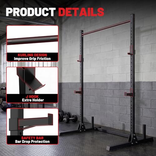 Adjustable Squat Rack with Pull-Up Bar - 800LB Capacity