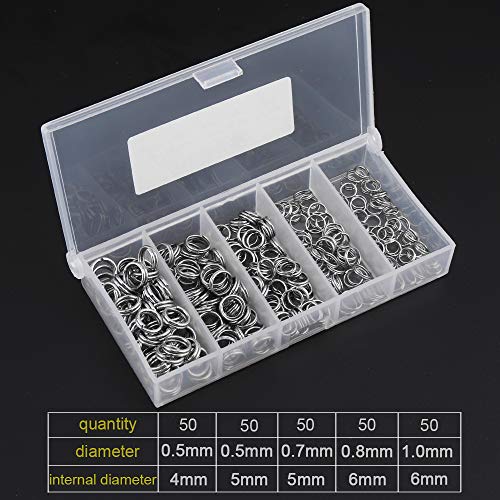 250pcs Stainless Steel Fishing Split Rings - Multiple Sizes