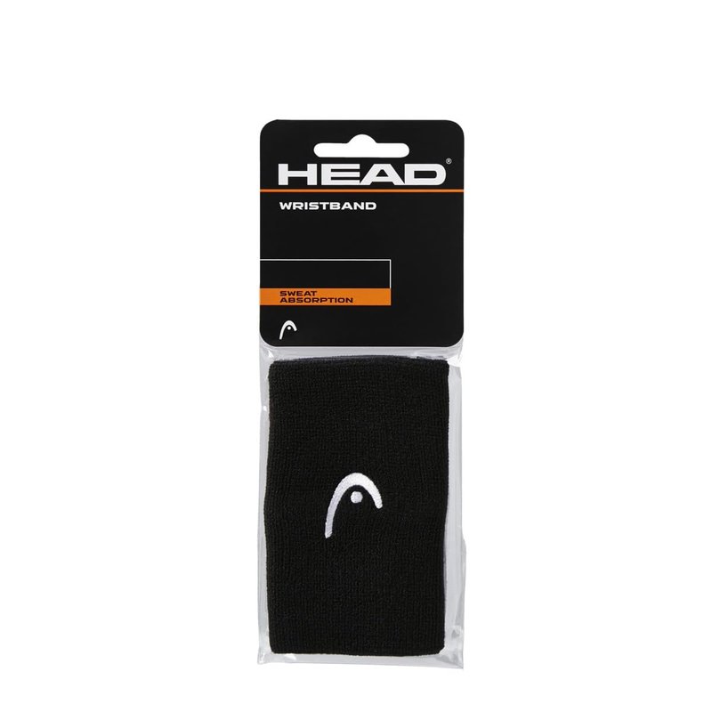 HEAD Unisex Adults Sweat Band Tennis Sweatbands for Women and Men 5 Inch Sweat Absorption Wrist Bands Black, Black, Standard Size US