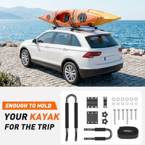 Kayak Carrier Roof Racks - Universal Fit for SUVs & Jeeps - 1 Pair