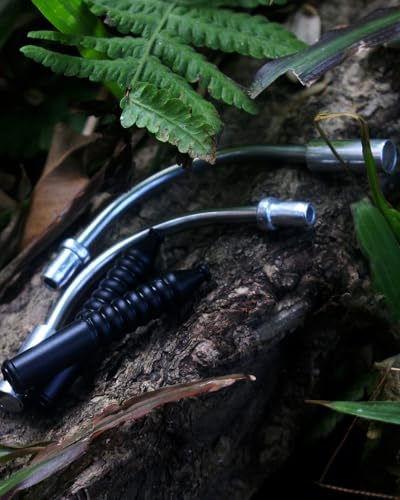 V Brake Noodle Cable Set - Stainless Steel with Rubber Boots, 90°