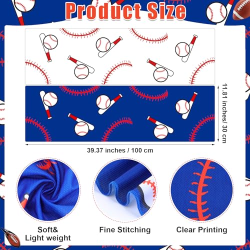 Softball Cooling Towels - 12 Pack 40 x 12 Inch White+Blue