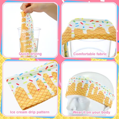 Suncalla 12 Pcs Ice Cream Youth Baseball Headbands - Team Gift & Sports Accessory