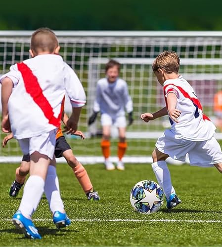 Soccer Ball for Kids and Adults - Durable Full Grain PU Leather Size 5, Ideal for Practice & Play