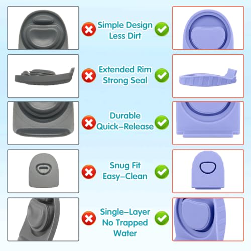 4-Pack Replacement Stoppers for Owala FreeSip Bottles - Blue, Purple, Green, Orange, Yellow