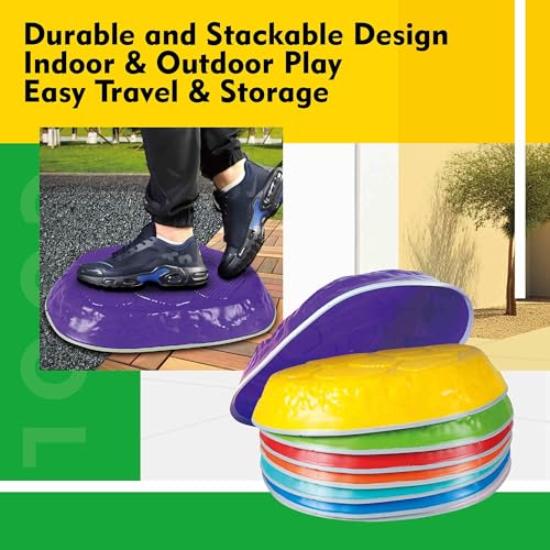 8 Pack Kids Balance Stepping Stones - Non-Slip Indoor Outdoor Toys for Coordination Development