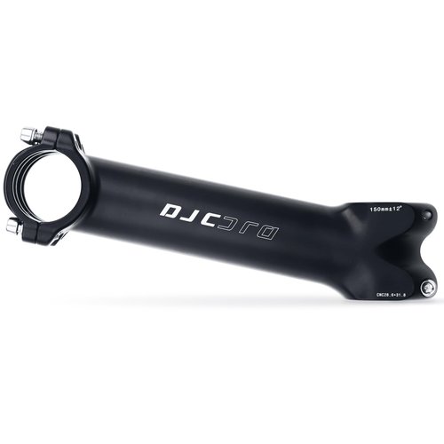 DJC Bike Stem 150mm Extra Length 12 Degree 31.8mm Clamp 1-1/8" 28.6mm Fork, Extended Bike Stem for Road Bike, Mountain Bike, Gravel, Hybrid, E-Bikes