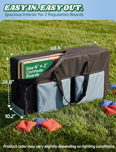 Trymaker Cornhole Carrying Case for 4' x 2' Boards with Pockets & Adjustable Strap
