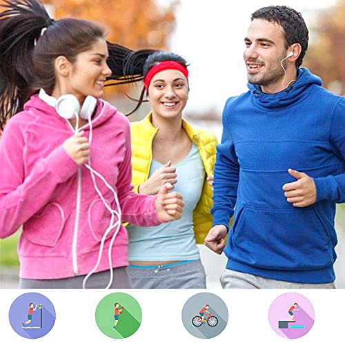 14 Pcs Colorful Cotton Yoga Headbands - Elastic Sweatbands Set