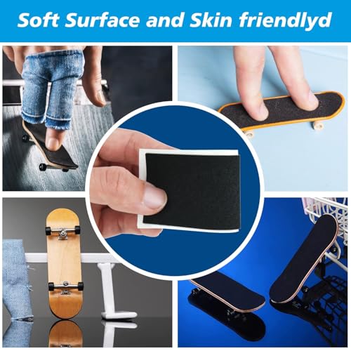 Haisalin 100 Pcs Fingerboard Grip Tape - 110mm x 38mm Black Foam Stickers