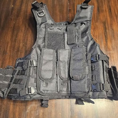 Adjustable Tactical Airsoft Training Vest - One Size Black
