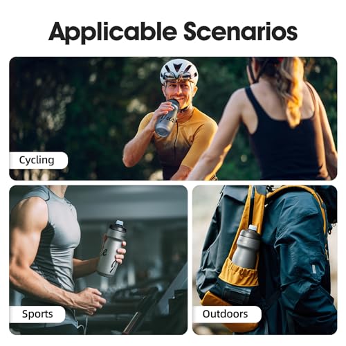 CYCLAMI Truth Grey 22oz Bike Water Bottle — BPA-Free Squeeze, Leakproof, Universal Cage Fit