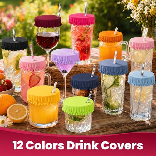 Reusable Scrunchie Drink Covers - 12 Vibrant Colors
