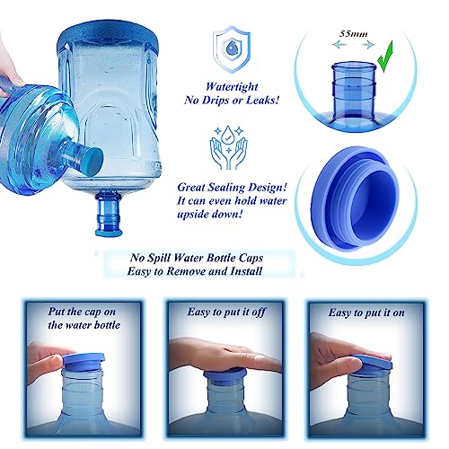 Reusable 5 Gallon Water Jug Caps - Leak Proof, Anti-Splash, 4 Pack