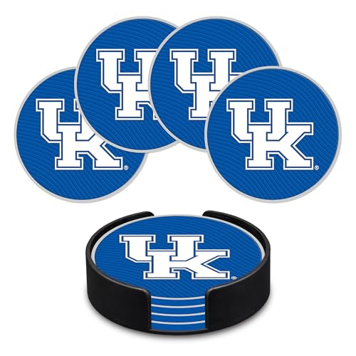 Kentucky Wildcats NCAA 4-Pack Rubber Coaster Set - Official Licensed Drink Protectors