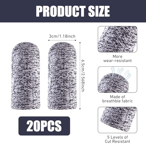 20 Pcs Cut-Resistant Finger Cots - Reusable Thumb Protectors