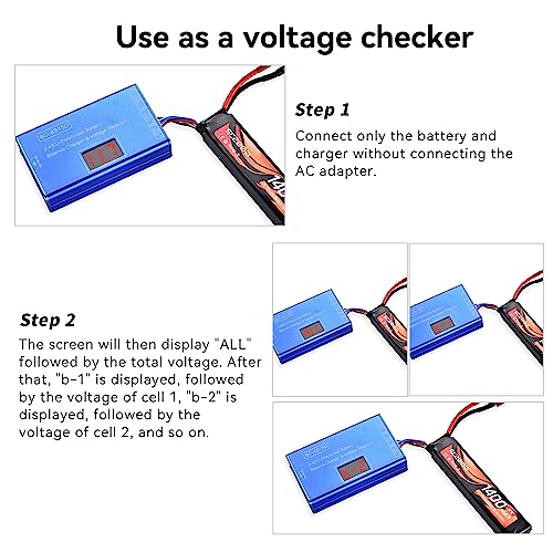 Smart Balance Charger for Lipo Li-Ion Batteries - 11.1V, 7.4V, 14.8V