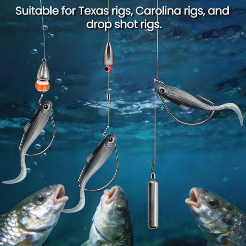 Offset Worm Hooks for Bass Fishing - 50pcs EWG Hooks