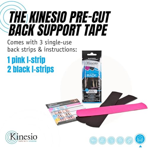 Pre-Cut Athletic Tape for Back Support - 3 Strips
