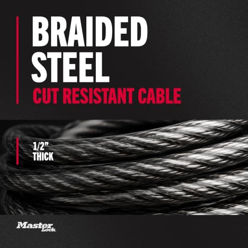 6 ft Braided Steel Cable Bike Lock with 4-Digit Combination