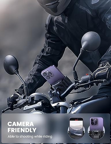 Motorcycle Phone Mount for 4.7-7" Phones, 360° Rotation, Easy Install